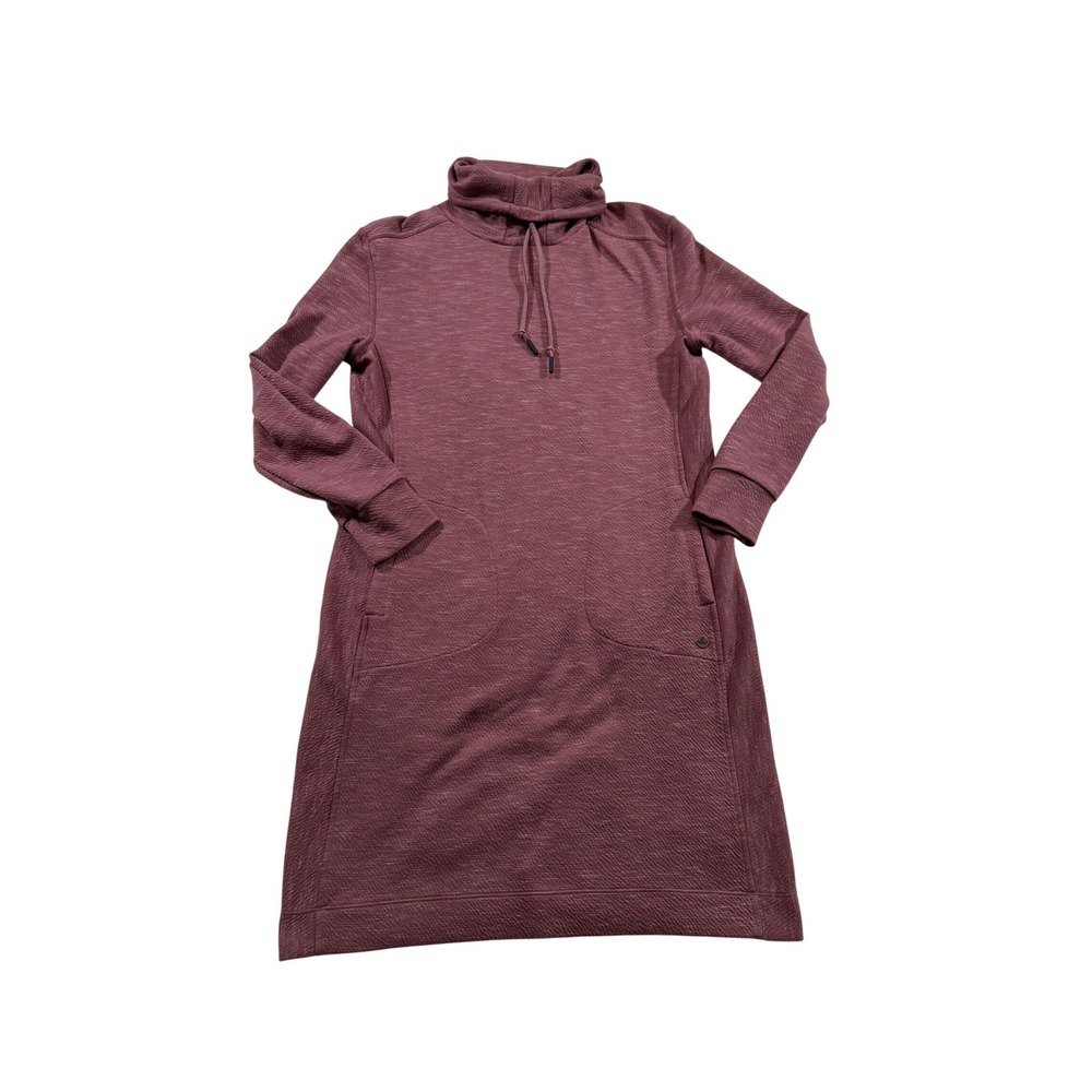 Prana Sweater Dress Mauve Funnel Neck Tunic Gorpcore Athleisure Minimalist M